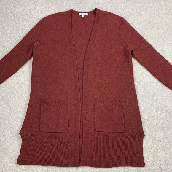 Madewell Cozy Cardigan Sweater Merino Alpaca Wool Pockets Red Womens Small - Picture 2 of 15